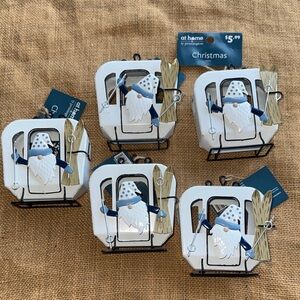 Christmas Gnome Ornaments Snow Set of 6 New with tags! NWT at home